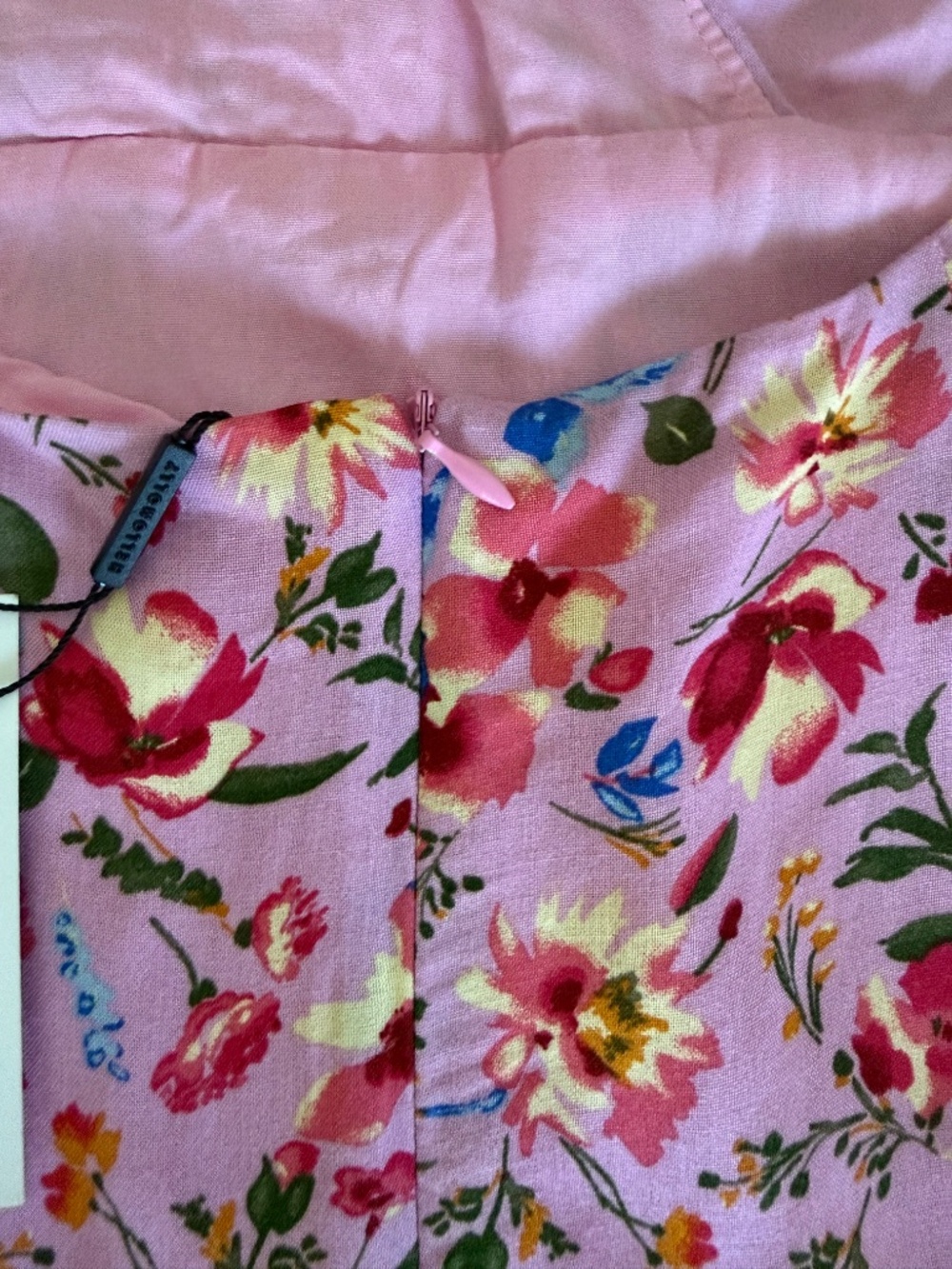 Hello Molly NWT Pink Floral Ruffle Mini Dress Open Back Tie Flutter Sleeve US 4 - Picture 11 of 16